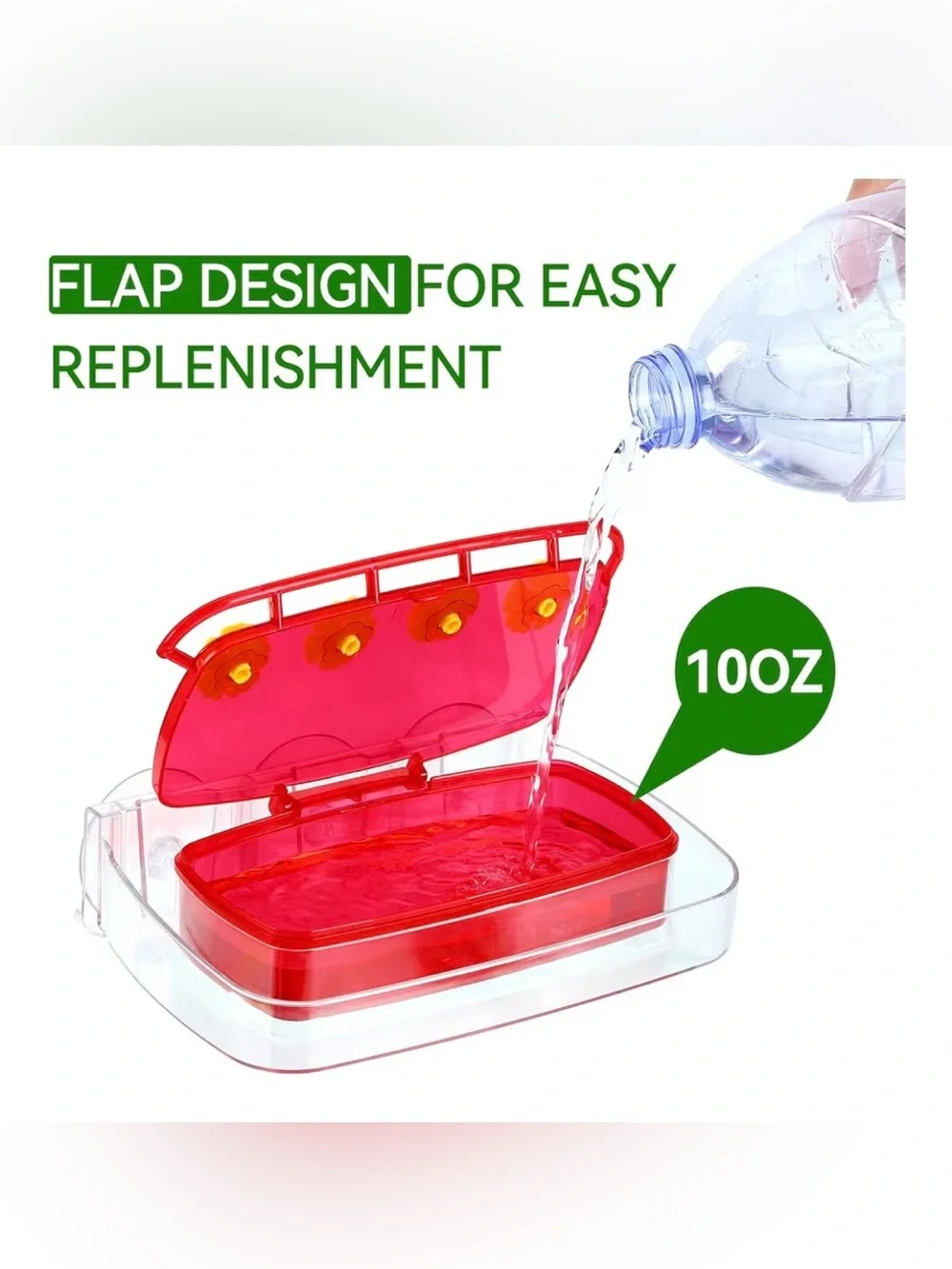 Window Hummingbird Feeder with Strong Suction Cups